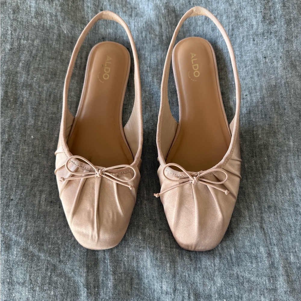 ALDO Women's Beige Bow Slingback Flats